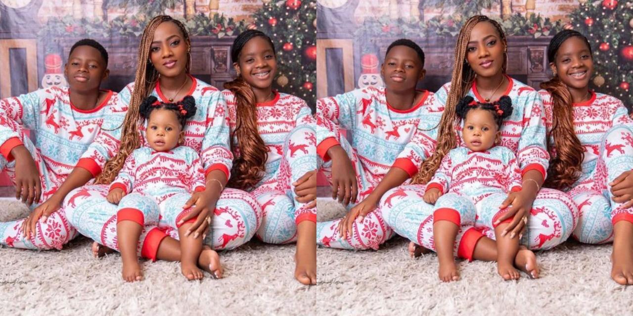 Basket Mouth absent as Elsie Okpocha shares their family pictures for Christmas
