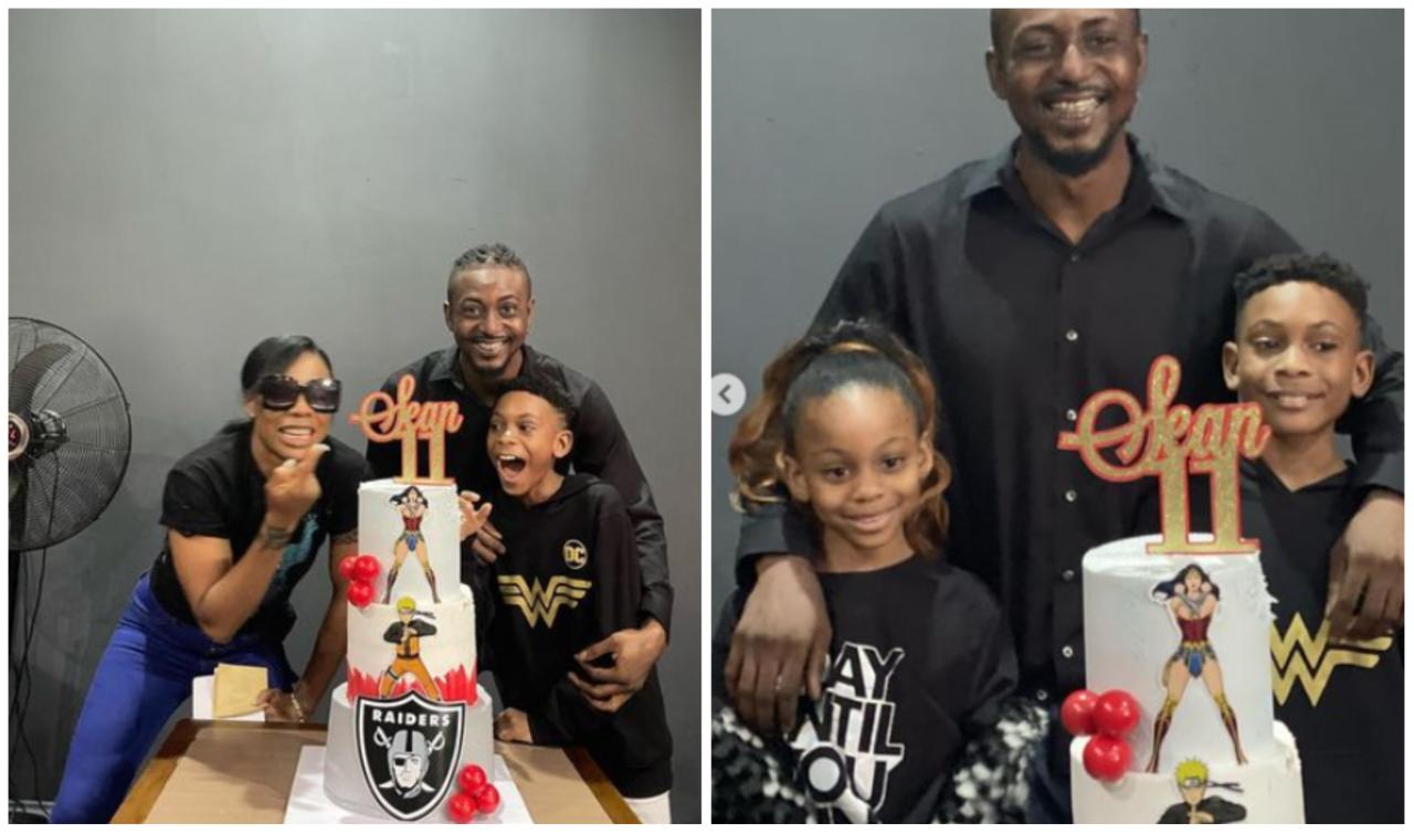 Nigerian Dancer Kaffy and her ex-husband link up to celebrate their son's birthday