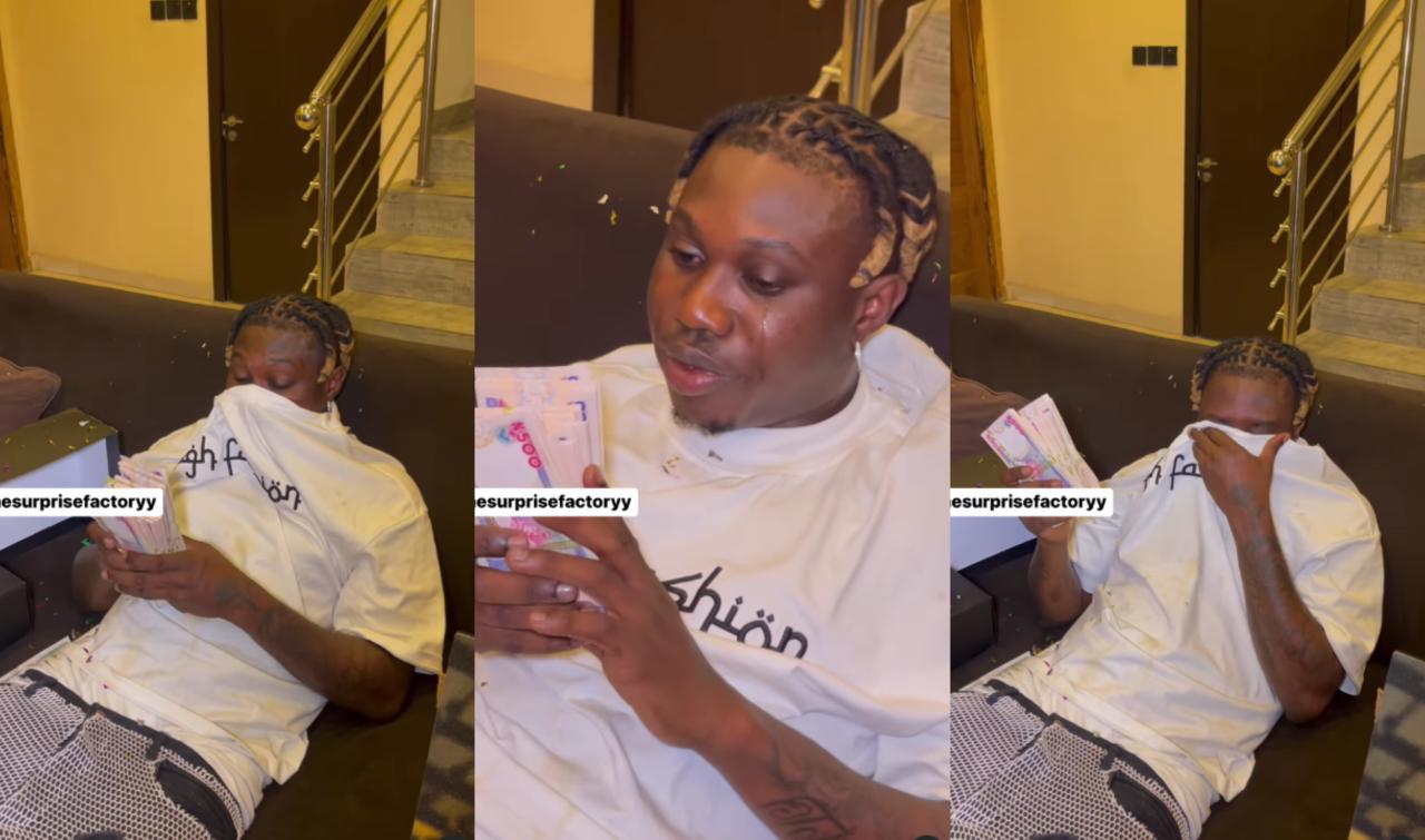 Zlatan Ibile cries uncontrollably following unexpected surprise he got for his 28th birthday