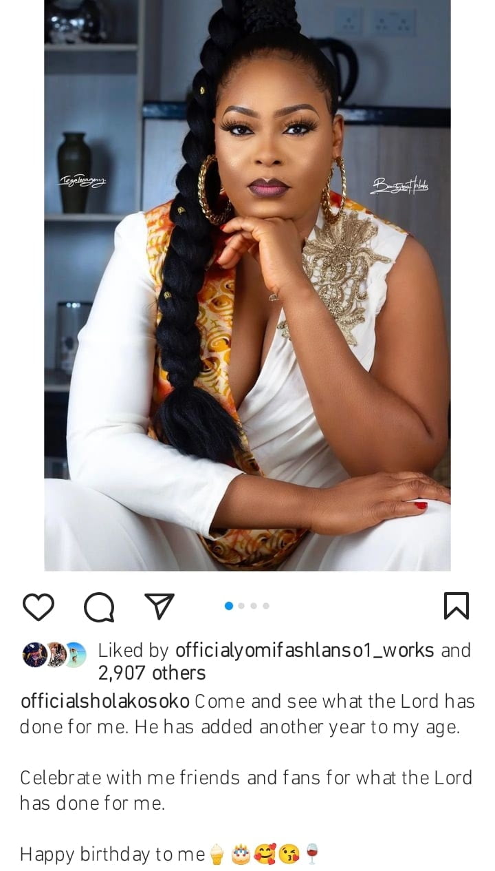 Actress Sola Kosoko in a grateful mood as she celebrate her birthday