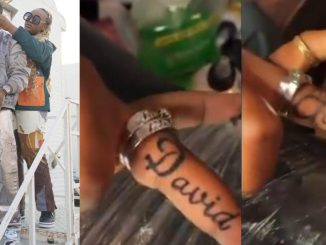 Davido and Chioma get a tattoo of each other's names on their ring finger (Watch Video)
