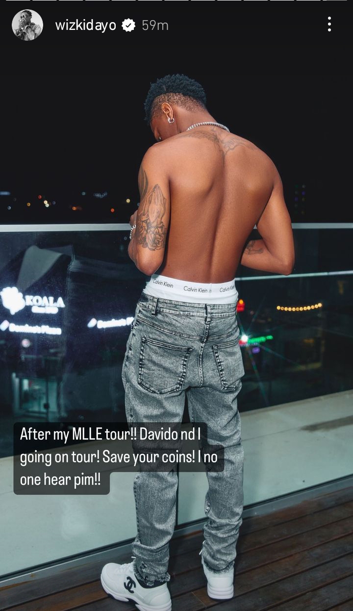 Fans go wild as Wizkid announce joint tour with Davido