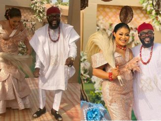 Identity of Actress Nkiru Sylvanus' husband has been finally unveiled as pictures emerge from their traditional wedding