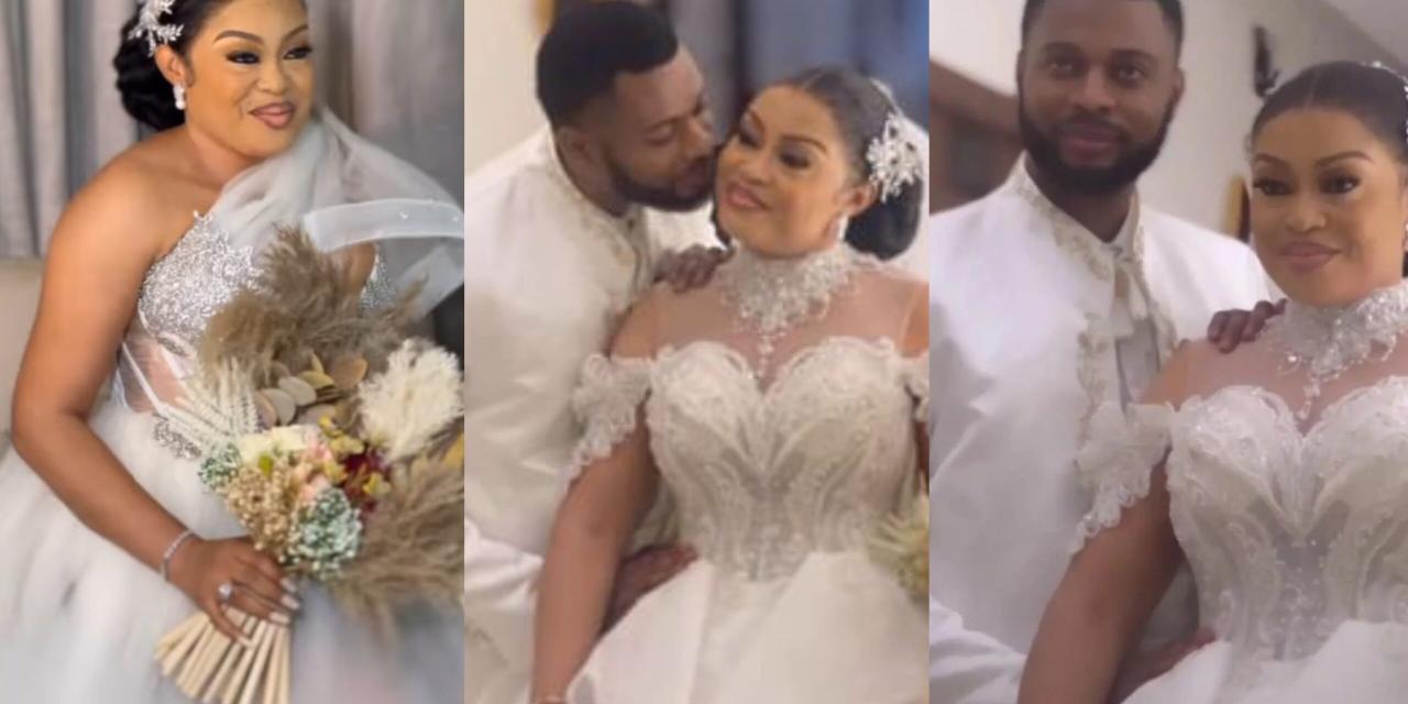 VIDEO: Beautiful moments from Actress Nkiru Sylvanus'white wedding