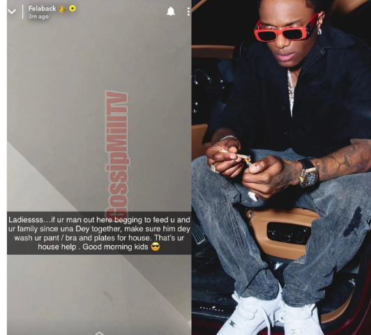 Wizkid drags Mr Jollof as he advises ladies on what to do if their man is always begging for money