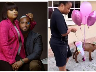 Bimbo Ademoye threatens to deal with Kunle Remi for sending a goat as her birthday gift