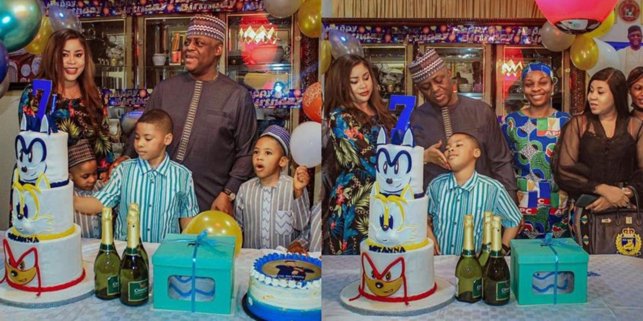 Nigerians react as FFK and his ex-wife, Precious Chikwendu reunite for their son’s 7th birthday