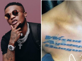 "Wizkid won't even acknowledge it" - Fans drag lady who tattooed Wizkid's name on her chest