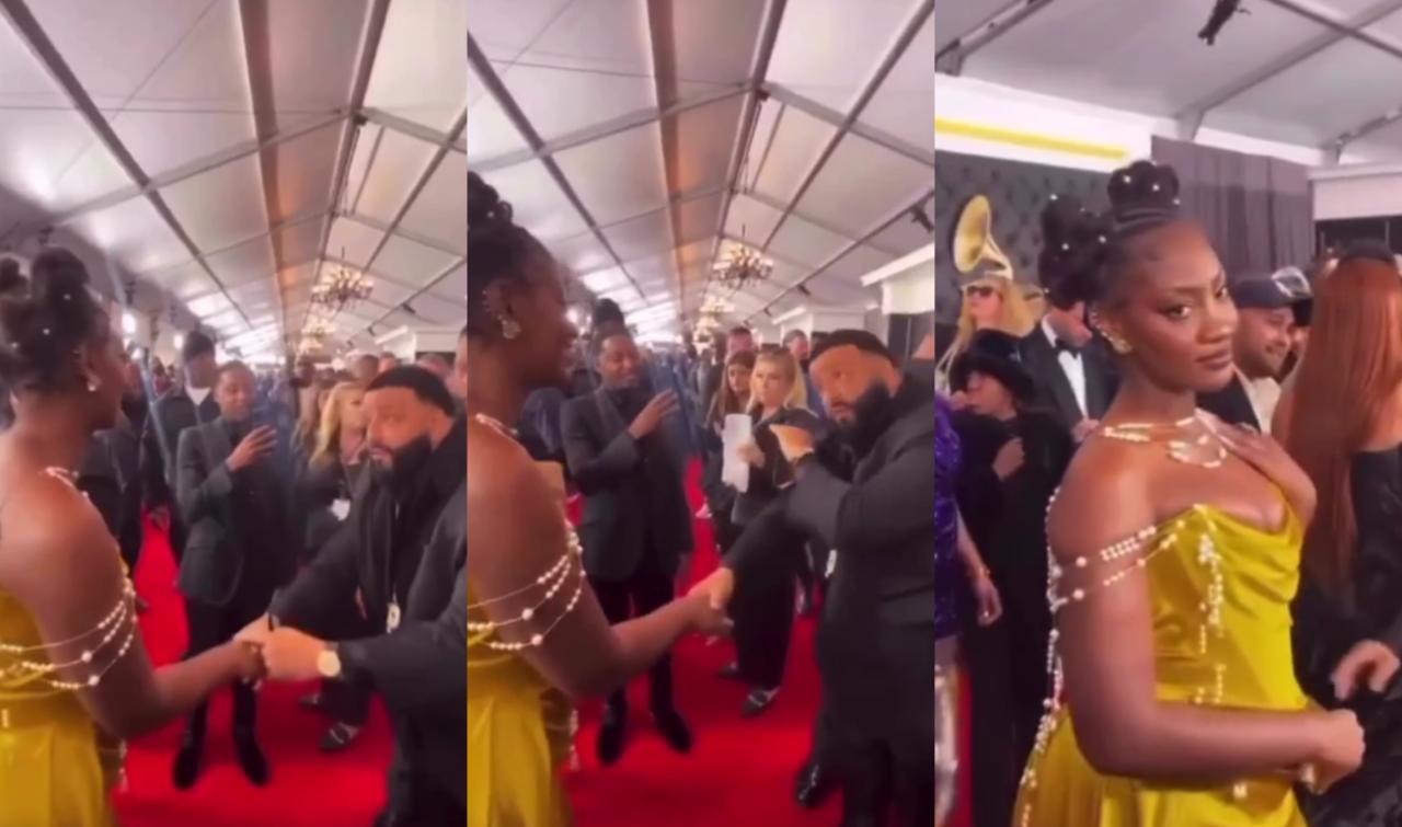 You're amazing, can I hug you?" - DJ Khalid bows for Tems at the 65th Grammy Awards ceremony (Watch Video) | NaijaChoice