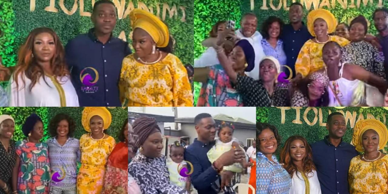 See how some Nollywood stars turned up for the naming ceremony of Biola Bayo’s newborn baby (Watch Video)