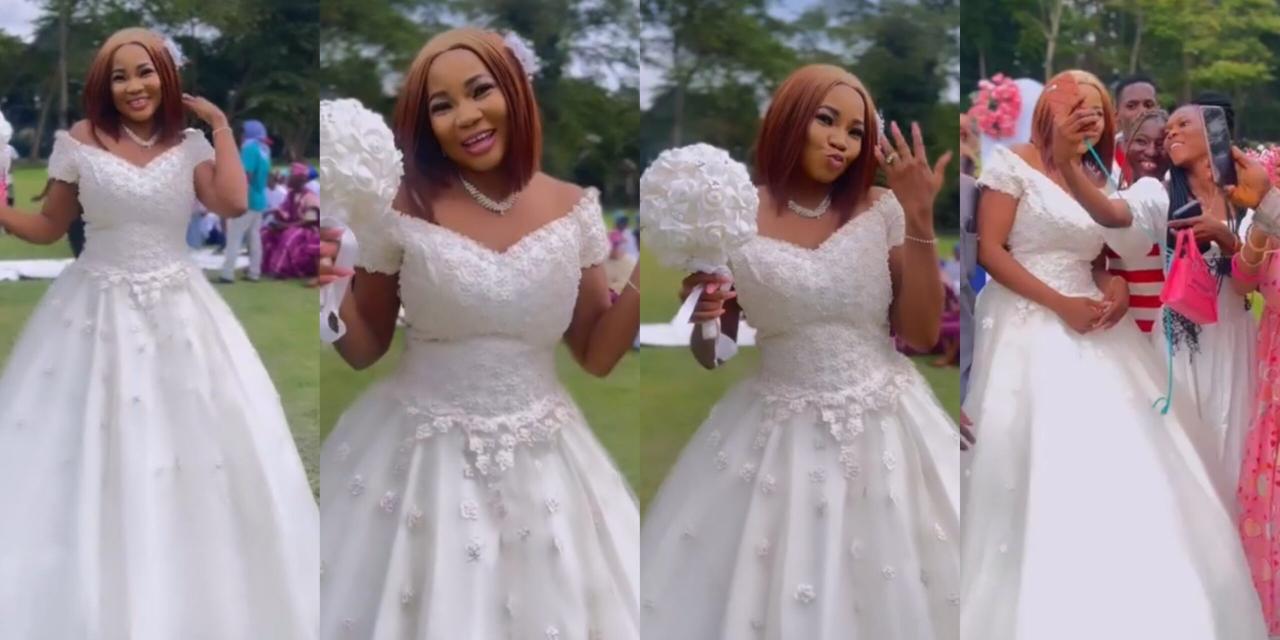 “Traffic almost made me miss my wedding” – Actress Jumoke Odetola beams with joy at finally arriving at her wedding venue amid heavy Lagos traffic