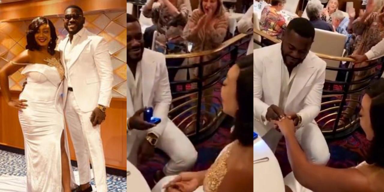 Actor Deyemi Okanlawon re-proposes to his wife for their 10th year wedding anniversary (Watch Video)