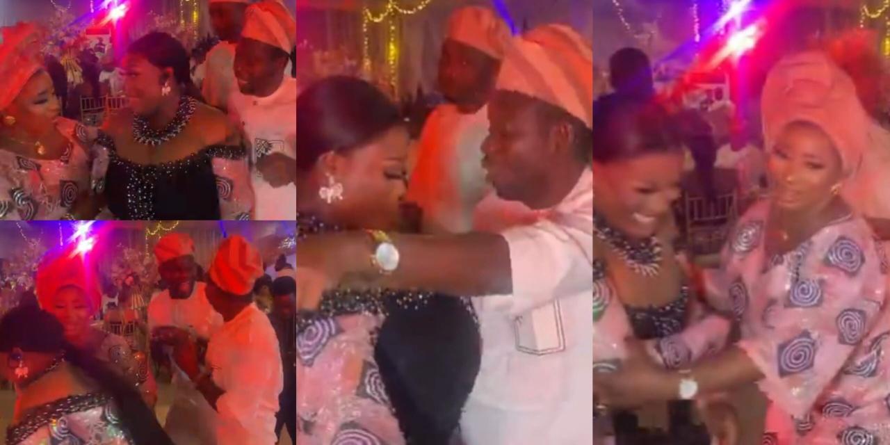 “Mummy is protecting her property” – Fans react to video of Mide Abiodun chasing away a heavily endowed female fan from her husband, Afeez Abiodun (Watch Video)