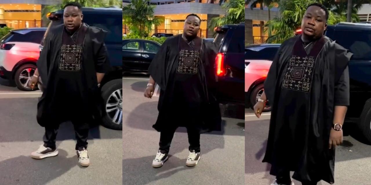 “No be to get money” – Cubana Chiefpriest brags as he shows off his N1.5m Agbada and N1m designer sneakers