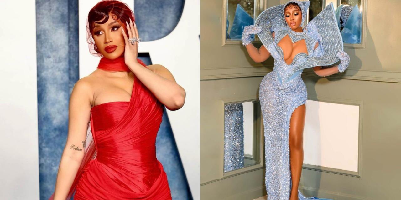 “Thank you my queen” – Mercy Eke reacts to Cardi B’s compliment over her outfit to The 2023 AMVCA