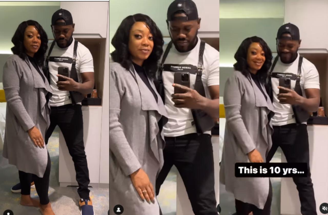 “We’re celebrating the whole year” – Actor Deyemi Okanlawon and his wife celebrate their 10th year wedding anniversary in Paris