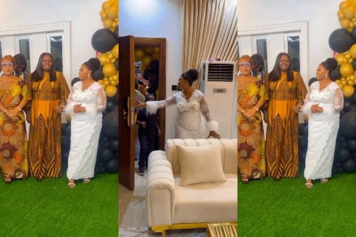 “It is the Lord’s doing, and it is marvellous in our sight” – Actress Wumi Toriola holds housewarming party for her close friends and families (Watch Video)