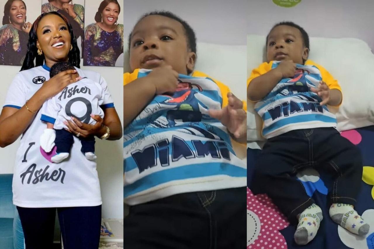 “You will continue to grow in God’s wisdom, favor, and stature” – Actress Biola Bayo showers prayers on her son as he clocks 3 months