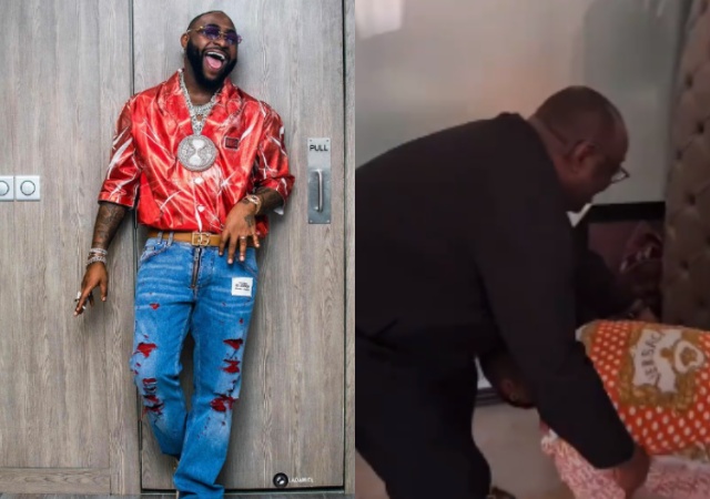 “Davido sustains his values no matter the heights” – Fans react to video of Davido prostrating to greet billionaire Dele Momodu