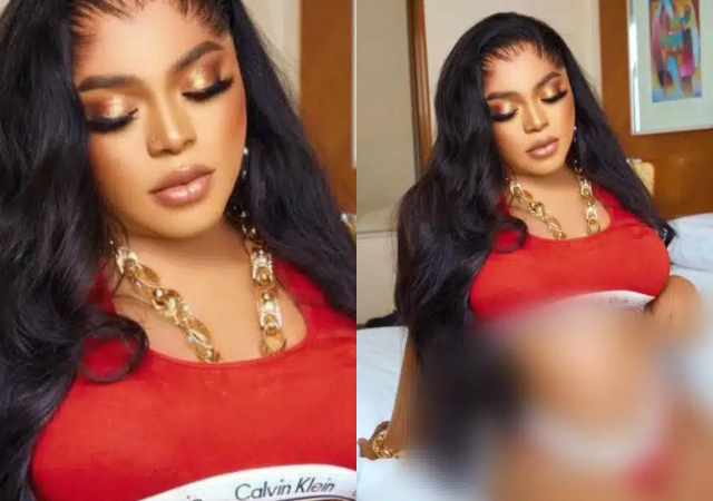 “Omo editing they work for this shemale” – Netizens drag Crossdresser Bobrisky as he shares first pictures of her body following his BBL procedure
