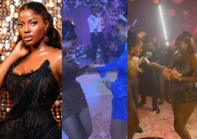 “Be a rich babe so you can attract rich friends” – Netizens react to video of Hilda Baci getting sprayed with money during her birthday party