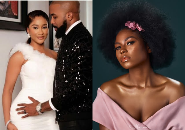 “Took out my one and only wifey and baby mama” – Banky W gushes over his wife, Adesua Etomi as they step out for a movie premiere