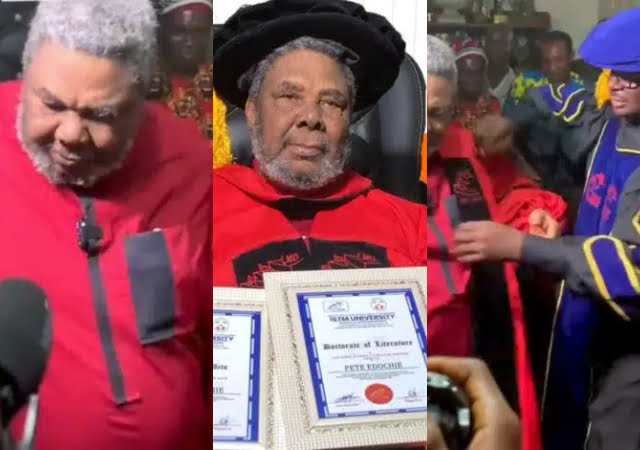 Veteran Actor Pete Edochie gets double honorary doctorate degree from international university