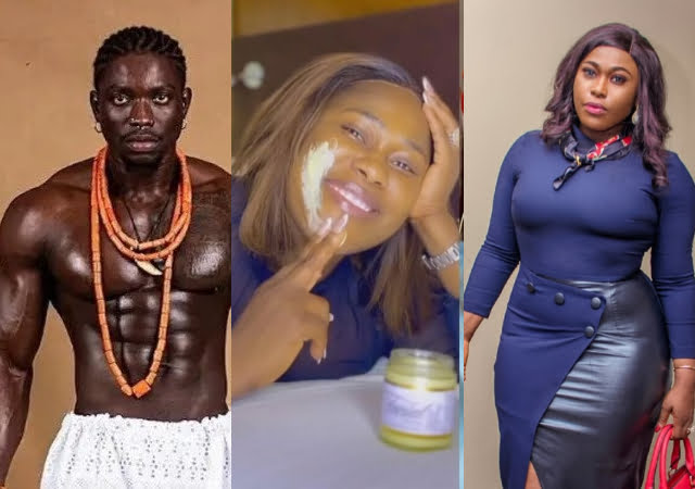 “You are a fraud, You obviously don’t use that cream” – Influencer VeryDarkMan calls out actress Uche Jombo for promoting a bleaching cream